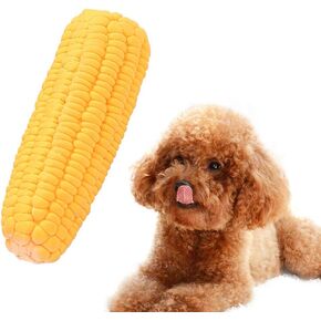 1Pc Yellow Pet Dog Puppy Latex Corn Shape Squeaky Bite-Resistant Interactive Play Chew Toy Pet Supplies Dog Toy Corn, Dog Toys Aggressive Chewers for Small/Medium/Large Dog, Dog Squeak Toys