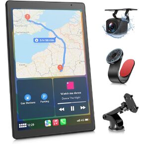 Eonon 8.95'' Portable Carplay Screen for Car, Android Auto Car Audio Receivers, Portrait & Landscape Screen, GPS Navigation, MirrorLink, OTA, Bluetooth, Magnetic Holder, 1080P Rear Camera - P5