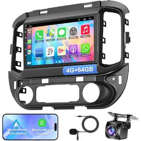 Car Radio for Chevrolet Colorado & GMC Canyon 2015-2019 Head Unit, 9" Car Radio 4+64GB Wireless Carplay&Android Auto with Android 13 with Bluetooth/Voice Control/GPS/WiFi/Back-up Camera/SWC/FM