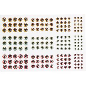 PATIKIL Fishing Lure 3D Eyes 3mm/4mm/5mm/6mm, 183Pcs Waterproof Artificial Fish Eye Fly Tying Lures Crafts Tackle Accessory for Fishing Bait DIY, Multicolored