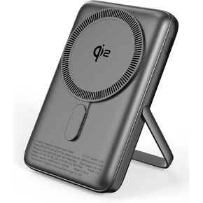 Magnetic Power Bank, Qi2 Certified 15W Wireless Portable Charger, 10,000mAh for MagSafe Battery Pack Phone Charger with LED Display & Foldable Metal Stand, for iPhone 16/15/14/13/12 Series