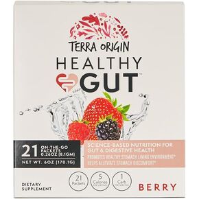 TERRA ORIGIN Healthy Gut Powder (Berry Flavor) |30-Servings with L-Glutamine, Zinc, Glucosamine, Slippery Elm Bark, Marshmallow Root and More!