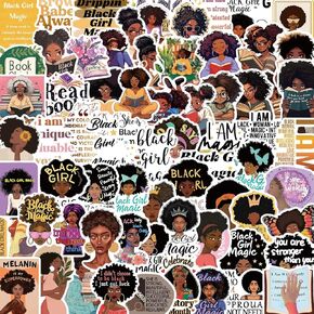 100PCS Black Girl Book Stickers for Kindle Black Girl Magic Affirmation Stickers Black Girls Bookish Stickers Positive Stickers for Women Reading Stickers Black Women Stickers