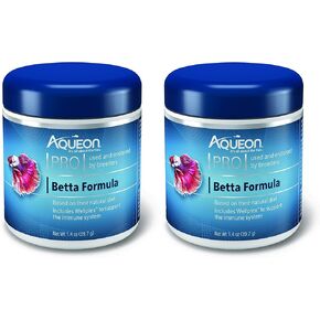 Aqueon 2 Pack of PRO Betta Formula Floating Pellet Fish Food, 1.4 Ounces Each2