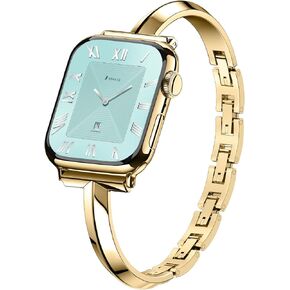Missair Thin Band Compatible with Apple Watch 38mm 40mm 41mm 42mm 44mm 45mm 46mm 49mm for Women, Slim Bracelet Designer Dressy Stainless Steel Metal Strap for iWatch Series 10 9 8 7 6 5 4 3 SE Ultra