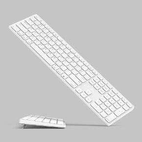 Wireless Bluetooth Keyboard for Mac OS Devices – QWERTY Layout, Scissor Keys Precise Typing, Rechargeable Battery, 80 Days Extra-Long Working Time, Compatible with iMac/MacBook Pro/Mac Mini or iPad