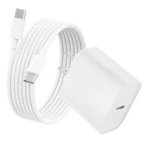 USB C Wall Charger Block, 6 ft Type C Cable Cord Included, iPhone Charger Fast Charging for iPhone 16 15 Series, Samsung Galaxy, Smartphones, iPads, Smartwatches and Tablets, 25W