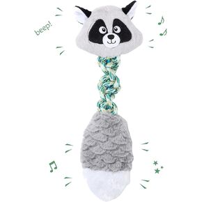 Large Squeaky Dog Toys for Aggressive Chewers, Soft Plush Indestructible Rope Dog Chew Toys for Small Medium Large Dogs, Tug of War Dog Toys to Keep Them Busy, 18 Inches, Green Monster