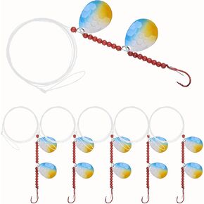 Walleye Spinner Rig,Fishing Lure Rig Crawler Harness Spinner Walleye Rig Kit Live Bait Rig with Colorado Blade Octopus Hooks for Walleye Trout Salmon Saltwater Freshwater