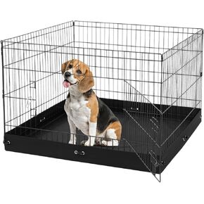 VEVOR Dog Playpen, 4 Pcs 24 x 36 in Panels Foldable Metal Pet Exercise Pen, Dog Fence Indoor and Outdoor Pen with Door and 600D Oxford Fabric Bottom Pad, for Dogs, Cats and Other Small Animals