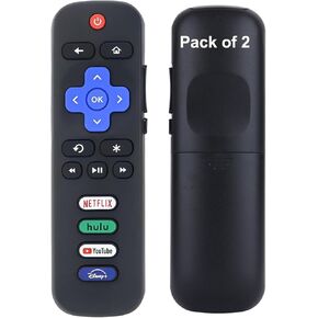 (Pack of 2) Replacement Remote Control Only for All Roku TV, Compatible for TCL Roku/Hisense Roku/Onn Roku Series Smart TVs (Not for Roku Stick and Box)