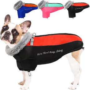 Dog Coats for Small Medium Large Dogs Waterproof,Dog Coat with Harness Built in,Dog Winter Coat with Adjustable Buckle,Warm Dog Jacket with Fleece High Collar,Reflective Dog Puffer Jacket(Black,L)