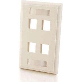 C2G/ Cables To Go C2G/Cables To Go 03413 4-Port Keystone Single Gang Wall Plate, White