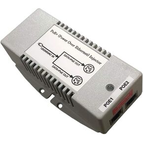 Tycon Power TP-POE-HP-48DX2 PoE Injector w/ 120/240VAC in Dual 56VDC 802.3af/at Out and 50W