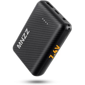MNZZ 7.4v 10000mAh Rechargeable Power Bank Capacity Portable Battery Charger for Graphene Heated Jackets Heated Vests Type-C Input，USB Type-C DC Output Cell Phone Portable Battery Bank
