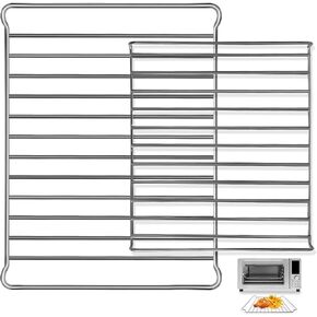 Air Fryer Accessories for Nuwave Bravo 12 in 1 21 Qt Air Fryer Toaster Oven, 2 Pieces Set Stainless Steel Wire Rack Replacement Parts Air Fryer Roasting Steamer Grill Racks Baking Tray