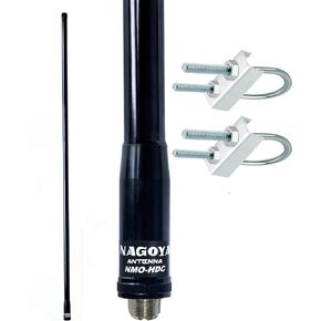 Nagoya NMO-HDC Heavy Duty Commercial (155/455 MHz) Antenna - NMO and UHF (SO-239) Mounts, 6.5dB Gain, 47.2 Inches, 200W Support - Mobile and Base Station Installations (Mounting Brackets Included)