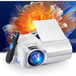 Outdoor Projector with Built-in DVD Player, Portable Projector with WIFI and Bluetooth, 1080p HD Movie Projector Support Phone DLNA Wireless Screen Mirroring