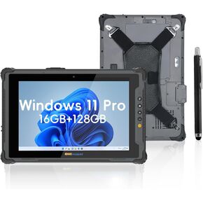 ONERugged Rugged Tablet M10A, 10.1 inch Windows 11 Pro Tablet, 16GB+128GB, Core i5-1235U, IP65 Waterproof, Double Batteries, Industrial Outdoor Work PC w/ 8MP+5MP Camera, 4G LTE/WiFi/BT 5.1/NFC-Gray