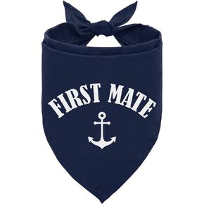 First Mate Dog Bandana, Dog Boat Accessories, Dog Matching Dog Bandanas, Dog Apparel & Accessories, Funny Dog Bandana, Dog Triangle Scarf, Dog Bandana for Small Medium Dogs (D54)