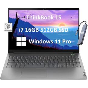 Lenovo ThinkBook 15 Gen 4 Business Laptop (15.6" FHD Anti-Glare, Intel 10-Core i7-1255U, 40GB RAM, 1TB PCIe SSD), 1080p Webcam, Narrow Bezel, Fingerprint, Wi-Fi 6, Ethernet, Win 11 Pro, Grey - 2024