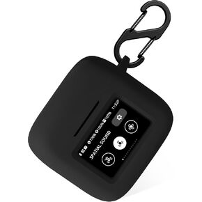 Geiomoo Silicone Case for JBL Tour Pro 3, Protective Cover with Carabiner (Black)