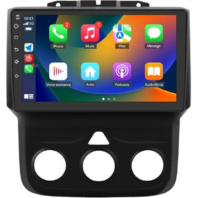 Android 2GB+32GB Car Stereo Radio for Dodge Ram 1500 2500 3500 2013-2019 9 inch Touchscreen Car Radio with Wireless CarPlay Android Auto Car Audio Support Bluetooth WiFi GPS FM RDS SWC