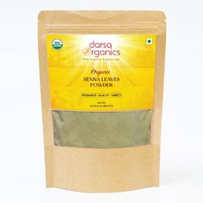Darsa Organics Senna Leaf Cut & Sifted 4 oz | Cassia Senna | Senna Alexandriana | Kraft Resealable Bag | Organic & Kosher Certified | Super Food, Raw, Vegan, Non GMO & Gluten Free | USDA Certified