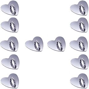 12 Pcs Metal Phone Finger Grip Hook Adhesive Heart Shaped Phone Charm Hook Phone Accessories Charm Loop Stand Heart Ring Phone Holder Heart Phone Ring for More Smartphones (Pink)