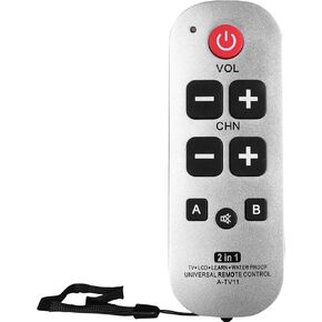 Remote Control for Seniors Universal Big Button TV Learning Remote Control for Elderly Seniors White Color