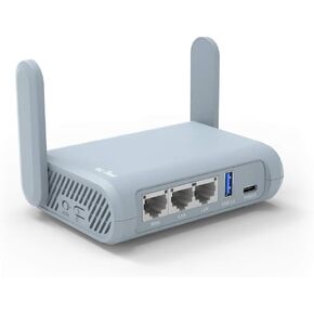 موجه السفر GL.iNet GL-MT1300 (Beryl) VPN اللاسلكي الصغير - يتصل بشبكة WiFi في الفندق وبوابة Captive، USB 3.0، 3 منافذ جيجابت، موسع النطاق، نقطة التقييم، بحجم الجيب، فتحة MicroSD، سهل الإعداد in Kuwait