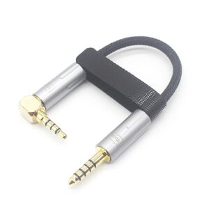 Youkamoo 4.4mm to 3.5mm Aux Audio Cable, 4.4mm to 3.5mm Balanced Male to Male Connector Headphone Adapters Cable 10cm, 3.5mm Balanced 4 Pole Right Angle Male