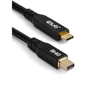 كابل Club 3D CAC-1561 USB من النوع C إلى Mini DP 2.1 كابل معتمد ثنائي الاتجاه VESA DP40 M/M 2m/6.56ft in Kuwait