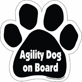 Paw Car Magnet, Agility Dog on Board, 5-1/2-Inch by 5-1/2-Inch