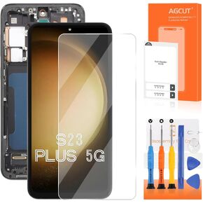 AGCUT TFT for Samsung Galaxy S23 Plus Screen Replacement for Display Samsung S23 Plus LCD SM-S916B SM-S916U SM-S916W LCD Digitizer Touch Screen Assembly with Frame (US Version,No Fingerprint) (Black)