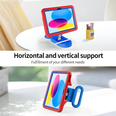 متوافق مع iPad الجيل العاشر 10.9 بوصة 2022/Air 6th Gen، حامل صورة/مناظر طبيعية قابل للتعديل/مقاوم للسقوط مع مقبض، حافظة أطفال متوافقة مع حافظة iPad Air 11 بوصة 2024 (العنكبوت الأحمر) in Saudi Arabia