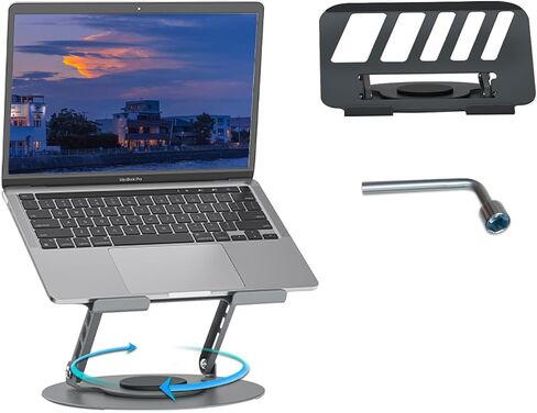 360° Rotating Adjustable Laptop Stand&Metal Phone Holder Perfect for Work,Painting,Office,Travel,Home,Fits MacBook & Laptops up to13-17",Dual Rotary Shaft,Folding Design-Purple& Pink in Saudi Arabia