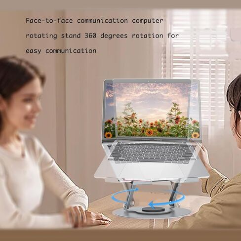 360° Rotating Adjustable Laptop Stand&Metal Phone Holder Perfect for Work,Painting,Office,Travel,Home,Fits MacBook & Laptops up to13-17",Dual Rotary Shaft,Folding Design-Purple& Pink in Saudi Arabia