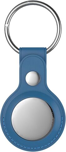 حامل سلسلة مفاتيح Snakehive متوافق مع Apple AirTag - حامل مصنوع يدويًا من الجلد الطبيعي لـ AirTag - حقيبة تتبع نظام تحديد المواقع العالمي (GPS) - ابحث عن حقيبة مفاتيحك - باللون الرمادي in Kuwait