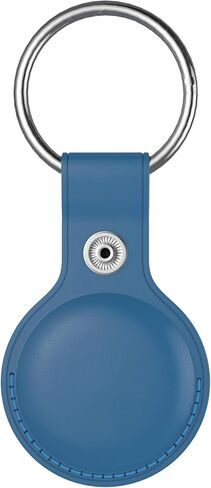 حامل سلسلة مفاتيح Snakehive متوافق مع Apple AirTag - حامل مصنوع يدويًا من الجلد الطبيعي لـ AirTag - حقيبة تتبع نظام تحديد المواقع العالمي (GPS) - ابحث عن حقيبة مفاتيحك - باللون الرمادي in Kuwait