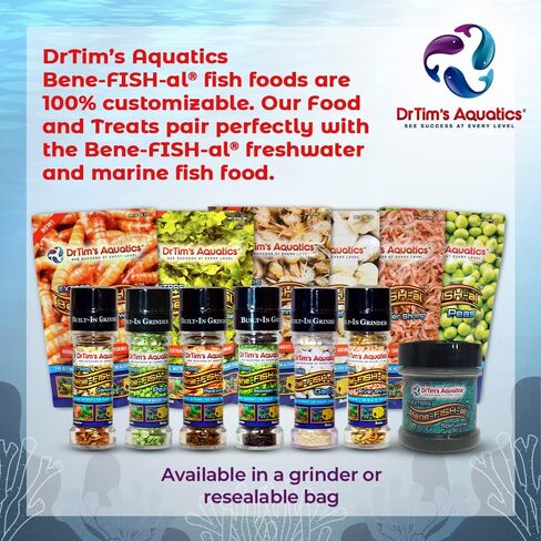 DrTim's Aquatics - طعام Bene-Fish-al® وحلوياته - مُحسِّن طعام الأسماك - لأسماك المياه العذبة أو الأسماك البحرية - 0.31 أونصة. طاحونة - الأعشاب البحرية in Kuwait