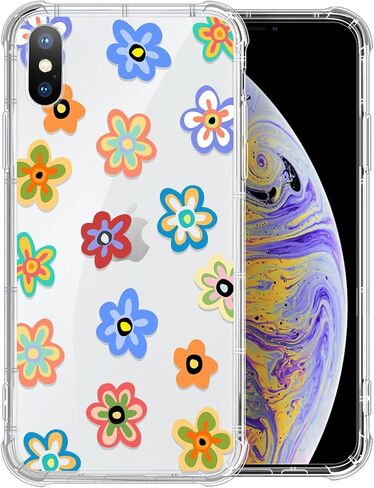 ZHEGAILIAN for iPhone Xs Max Case, [Military-Grade Protection All-Around Shockproof Corners] Clear TPU Bumper Case for iPhone Xs Max - Cute Flower in Saudi Arabia