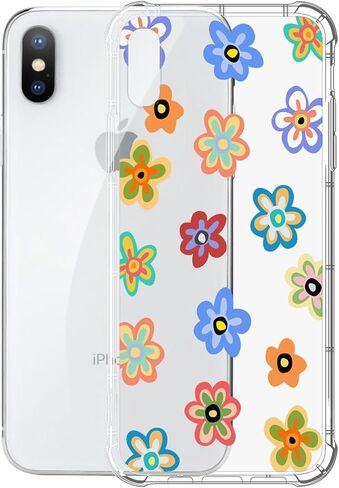 ZHEGAILIAN for iPhone Xs Max Case, [Military-Grade Protection All-Around Shockproof Corners] Clear TPU Bumper Case for iPhone Xs Max - Cute Flower in Saudi Arabia