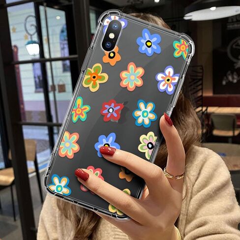 ZHEGAILIAN for iPhone Xs Max Case, [Military-Grade Protection All-Around Shockproof Corners] Clear TPU Bumper Case for iPhone Xs Max - Cute Flower in Saudi Arabia