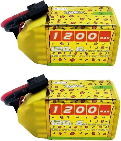 CNHL 1200mAh 6S Lipo Battery 22.2V 100C Burst 200C with XT60 Plug for FPV Racing,RC Quadcopter Helicopter Airplane (2 Packs) in Kuwait
