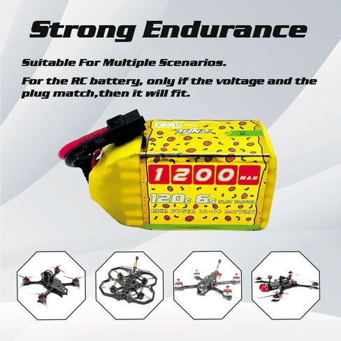 CNHL 1200mAh 6S Lipo Battery 22.2V 100C Burst 200C with XT60 Plug for FPV Racing,RC Quadcopter Helicopter Airplane (2 Packs) in Kuwait