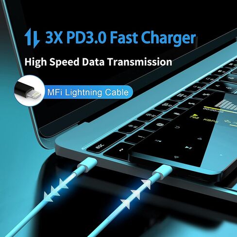 Xpxwaiyds لشاحن iPhone السريع، 3 عبوات لهاتف iPhone 14 13 12 11 شاحن طاقة USB C مع كابل 6FT، لكابل Lightning متوافق مع iPhone 13/13 Pro Max/12/12 Mini/Pro/11/XS/X/8Plus/iPad أسود in Kuwait