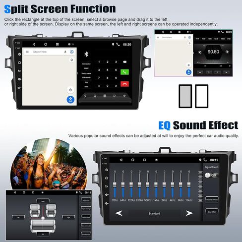 SIXTOP [2+32G] Android 13 Car Stereo for Toyota Corolla 2006 2007 2008 2009 2010 2011 2012 with Carplay Android Auto 9 inch Touch Screen Radio Bluetooth GPS Mirror Link FM WiFi+Rear Camera&Microphone in Saudi Arabia