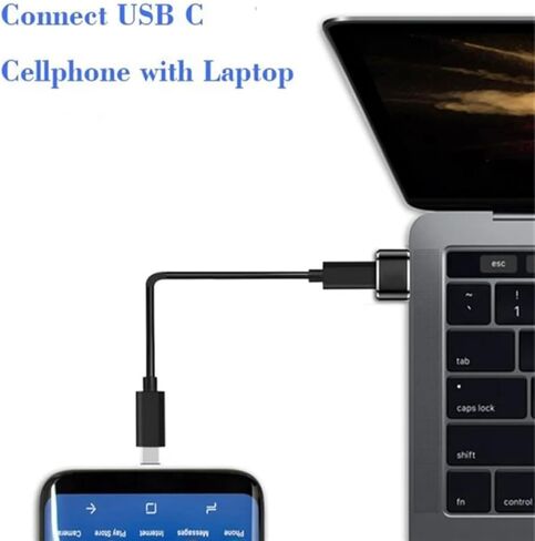 USB to USB-C Adapter 2-Pack, High-Speed Data Transfer & Fast Charging, USB 2.0 Male to Type-C Female, Compatible with Phone, Computer, Car, Wall Outlet - Black/Silver. (Silver) in Saudi Arabia