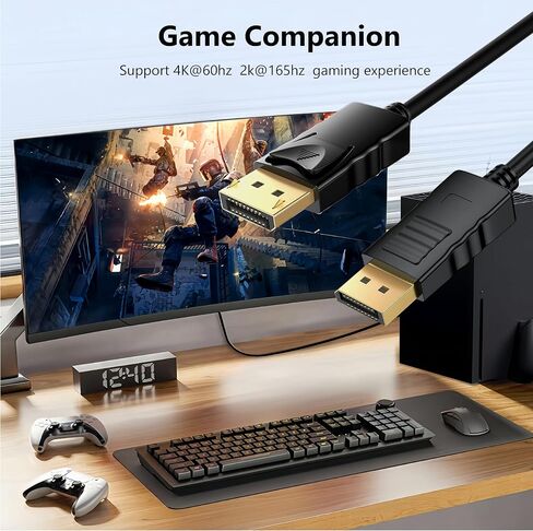 كابل DisplayPort 10 حزم، كابل DP بطول 6 أقدام 1.2، [4K@60 هرتز، 2K@165 هرتز، 2K@144 هرتز]، كابل منفذ عرض عالي السرعة 144 هرتز، لشاشة الألعاب، بطاقة الرسومات، التلفزيون، الكمبيوتر الشخصي، الكمبيوتر المحمول in Saudi Arabia